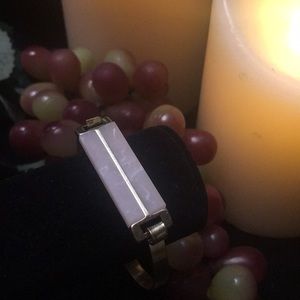 Express delicate gold clasp bracelet w/pink stone